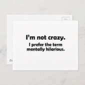 Carte Postale je ne suis pas fou (Devant / Derrière)