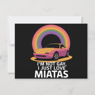 Carte Postale Je ne suis pas gay, j'aime juste les Miatas LGBT A