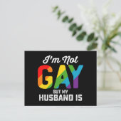 Carte Postale Je ne suis pas gay, mais mon mari est une drôle de (Debout devant)