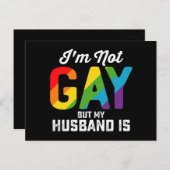 Carte Postale Je ne suis pas gay, mais mon mari est une drôle de (Devant / Derrière)