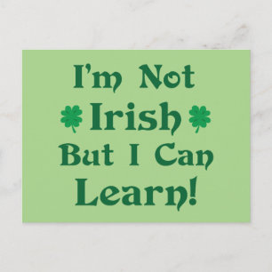 Carte Postale Je ne suis pas irlandais mais je peux apprendre