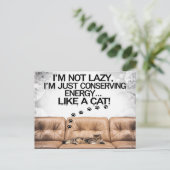 Carte Postale Je ne suis pas paresseux (Debout devant)