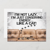 Carte Postale Je ne suis pas paresseux (Devant / Derrière)