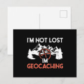 Carte Postale Je ne suis pas perdu, je suis Geocaching (Devant / Derrière)