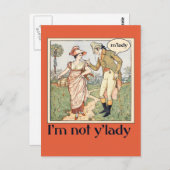 Carte Postale Je ne suis pas ta dame (Devant / Derrière)
