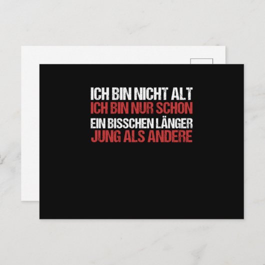 Carte Postale Je ne suis pas vieux, j'ai simplement été jeune un (Devant / Derrière)