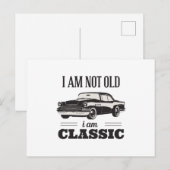Carte Postale Je ne suis pas vieux Je suis classique (Devant / Derrière)