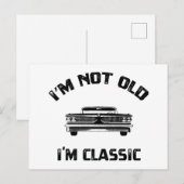 Carte Postale Je ne suis pas vieux, je suis juste Classique (Devant / Derrière)