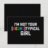 Carte Postale Je ne suis pas votre Sensibilisation sur l'autisme (Devant / Derrière)
