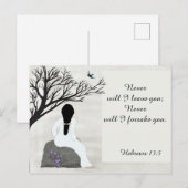 Carte Postale "Je ne te quitterai jamais", Bible Verse (Devant / Derrière)