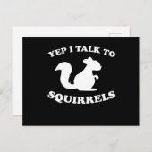 Carte Postale Je Parle À Des Écureuils Design Silhouette Dire Ca (Devant / Derrière)