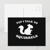 Carte Postale Je parle aux écureuils Design Silhouette Cadeau dr (Devant / Derrière)