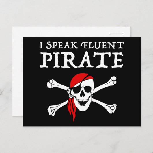 Carte Postale Je Parle Pirate Fluent (Devant / Derrière)