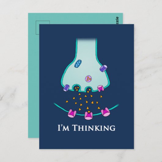 Carte Postale Je pense à la synapse neuronale (Devant / Derrière)