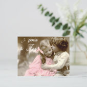 Carte Postale Je pense à toi - amour vintage (Debout devant)