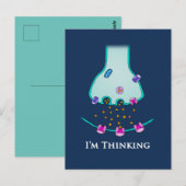 Carte Postale Je pense neurone synapse (Devant / Derrière)