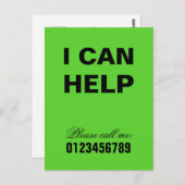 Carte Postale Je peux aider les SOS d'aide aux quartiers (Devant / Derrière)