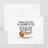 Carte Postale Je peux avoir l'air d'écouter (Devant / Derrière)