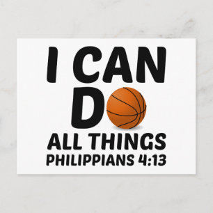 CARTE POSTALE JE PEUX FAIRE TOUTES CHOSES BASKETBALL