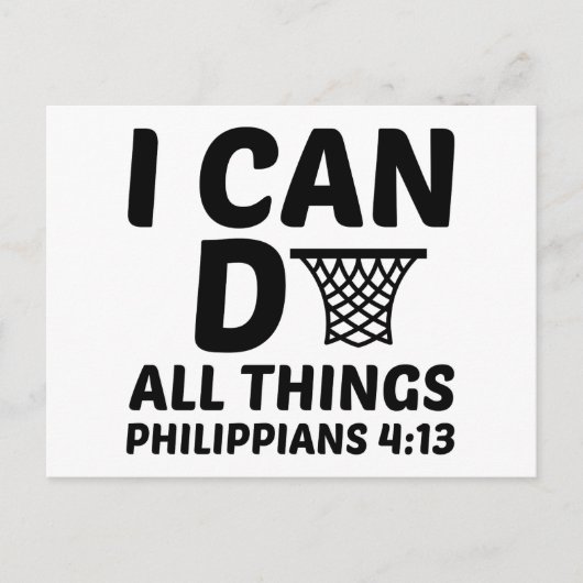 CARTE POSTALE JE PEUX FAIRE TOUTES LES CHOSES BASKETBALL FUNNY (Devant)