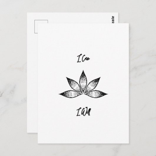 Carte Postale Je Peux Vais Inspirer La Détermination Lotus (Devant / Derrière)