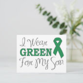 Carte Postale Je Porte Du Vert Pour Mon Fils (Ruban De Sensibili (Debout devant)