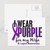 Carte Postale Je Porte Du Violet Pour Ma Femme 10 Lupus (Devant / Derrière)