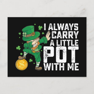 Carte Postale Je Porte Toujours Un Petit Pot Avec Moi, St Patric