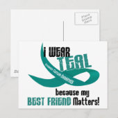 Carte Postale Je Porte Turquoise Pour Mon Meilleur Ami 33 CANCER (Devant / Derrière)