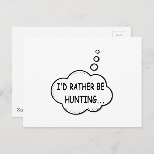 Carte Postale Je préfère chasser (Devant / Derrière)