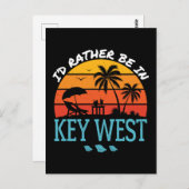 Carte Postale Je préfère être dans Key West Souvenir (Devant / Derrière)