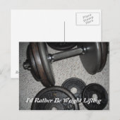 Carte Postale Je préfère être Poids Lifting (Devant / Derrière)