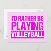 Carte Postale Je préfère jouer au volley-ball (Devant / Derrière)