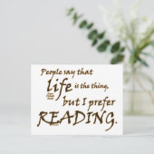Carte Postale Je préfère la lecture (Debout devant)