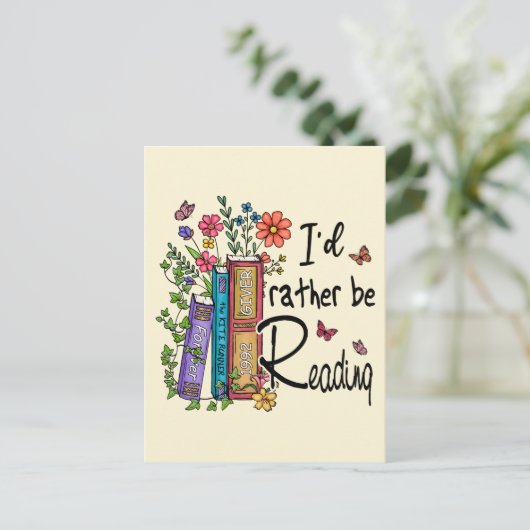 Carte Postale Je préfère lire (Debout devant)