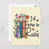 Carte Postale Je préfère lire (Devant / Derrière)