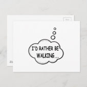 Carte Postale Je préfère marcher (Devant / Derrière)