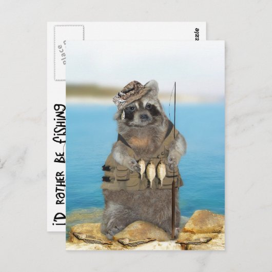 Carte Postale Je préfère pêcher (Devant / Derrière)