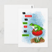 Carte Postale Je préfère une grenouille à un prince | Artwork de (Devant / Derrière)