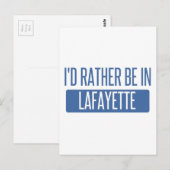 Carte Postale Je préférerais être à Lafayette LA (Devant / Derrière)