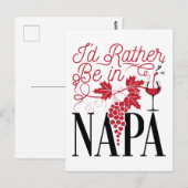 Carte Postale Je préférerais être à Napa (Devant / Derrière)