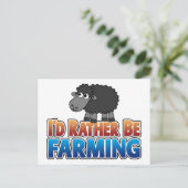 Carte Postale Je préférerais faire de l'agriculture ! Mouton noi (Debout devant)