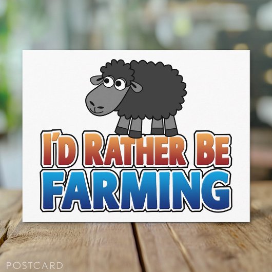 Carte Postale Je préférerais faire de l'agriculture ! Mouton noi