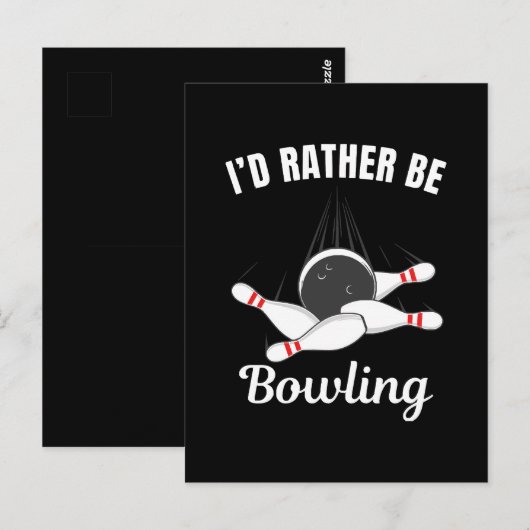 Carte Postale Je préférerais faire du bowling (Devant / Derrière)