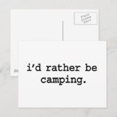 Carte Postale je préférerais faire du camping. (Devant / Derrière)
