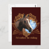 Carte Postale Je Préférerais Faire Du Cheval (Devant / Derrière)
