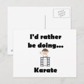 Carte Postale Je préférerais faire du karaté (Devant / Derrière)