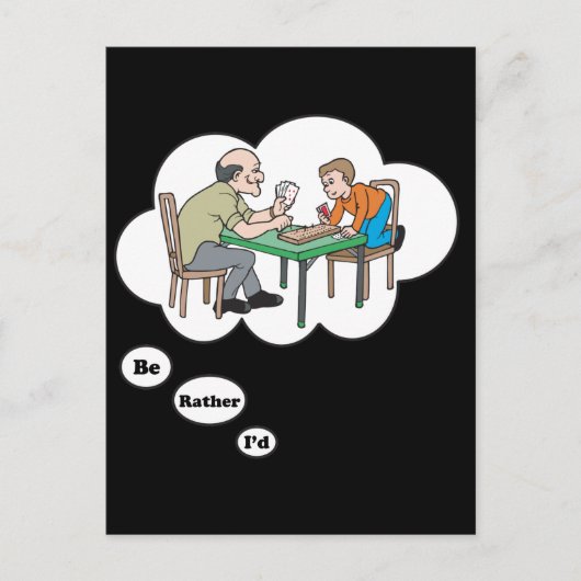 Carte Postale Je préférerais jouer à Cribbage (Devant)