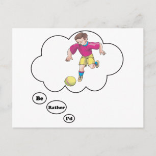 Carte Postale Je préférerais jouer au Kickball