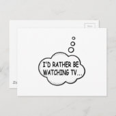 Carte Postale Je préférerais regarder la télévision (Devant / Derrière)